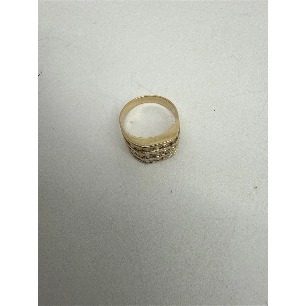 14K Gold Multi Row Channel Diamond Ring